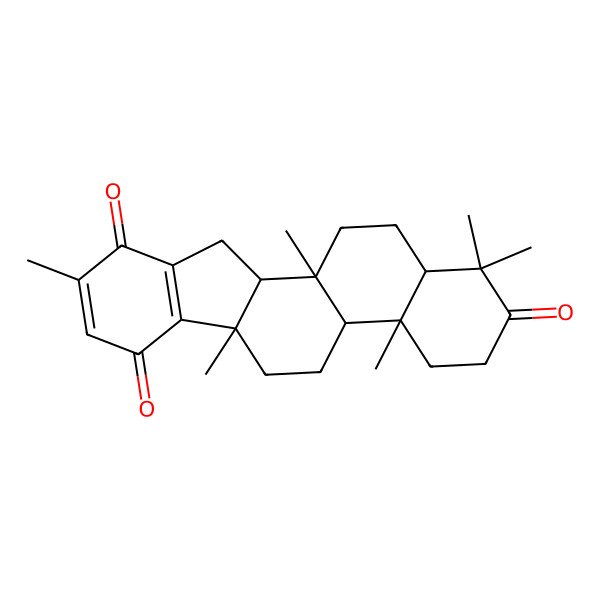 2D Structure of (4aR,4bR,6aR,11aR,11bR,13aR)-1,1,4a,6a,9,11b-hexamethyl-3,4,4b,5,6,11,11a,12,13,13a-decahydroindeno[2,1-a]phenanthrene-2,7,10-trione