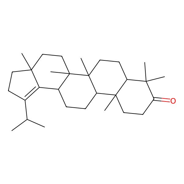 2D Structure of 3a,5a,5b,8,8,11a-hexamethyl-1-propan-2-yl-3,4,5,6,7,7a,10,11,11b,12,13,13a-dodecahydro-2H-cyclopenta[a]chrysen-9-one