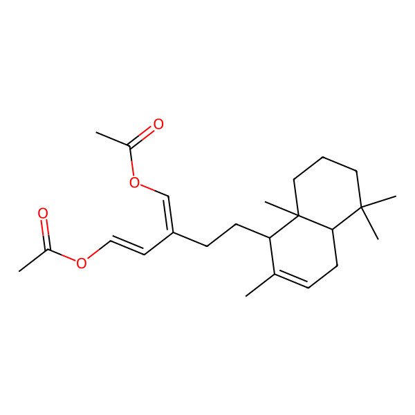 2D Structure of [3-(Acetyloxymethylidene)-5-(2,5,5,8a-tetramethyl-1,4,4a,6,7,8-hexahydronaphthalen-1-yl)pent-1-enyl] acetate
