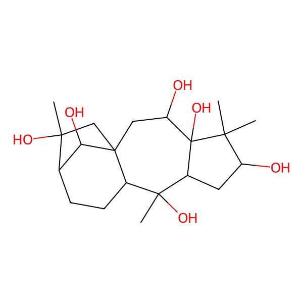 2D Structure of (1R,3S,4S,6R,8S,9R,10S,13S,14S,16R)-5,5,9,14-tetramethyltetracyclo[11.2.1.01,10.04,8]hexadecane-3,4,6,9,14,16-hexol