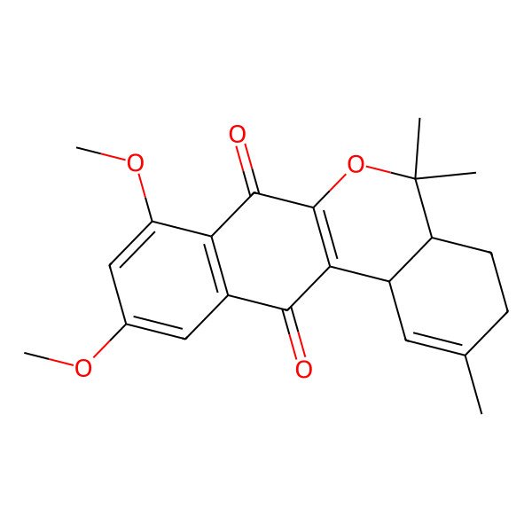 2D Structure of 8,10-Dimethoxy-2,5,5-trimethyl-3,4,4a,12b-tetrahydronaphtho[2,3-c]isochromene-7,12-dione