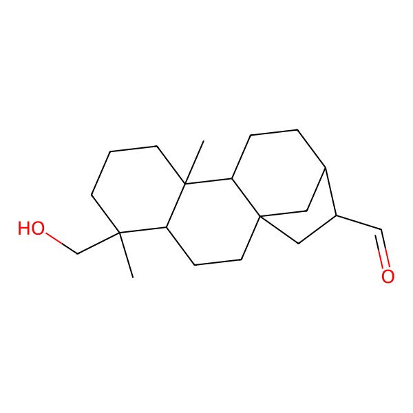 2D Structure of (1S,4S,5R,9S,10R,13R,14R)-5-(hydroxymethyl)-5,9-dimethyltetracyclo[11.2.1.01,10.04,9]hexadecane-14-carbaldehyde