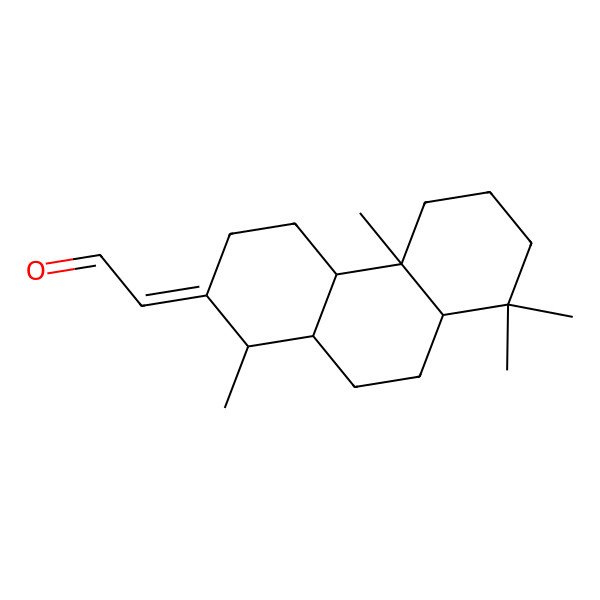2D Structure of (2E)-2-[(1R,4aS,4bR,8aS,10aS)-1,4b,8,8-tetramethyl-3,4,4a,5,6,7,8a,9,10,10a-decahydro-1H-phenanthren-2-ylidene]acetaldehyde