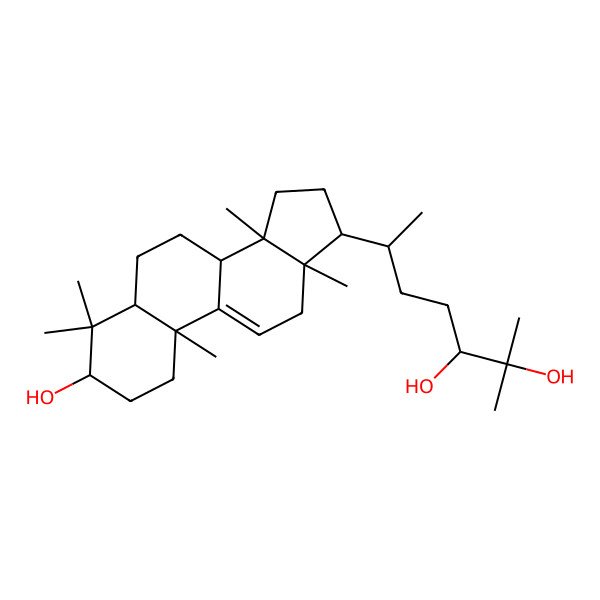 2D Structure of (3S,6R)-6-[(3R,5R,8S,10S,13R,14S,17R)-3-hydroxy-4,4,10,13,14-pentamethyl-2,3,5,6,7,8,12,15,16,17-decahydro-1H-cyclopenta[a]phenanthren-17-yl]-2-methylheptane-2,3-diol