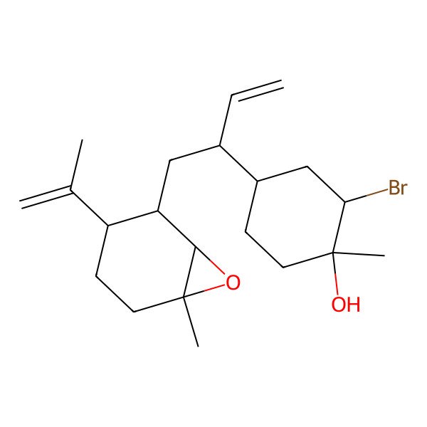 2D Structure of (1S,2R,4R)-2-bromo-1-methyl-4-[1-[(1R,2R,3S,6S)-6-methyl-3-prop-1-en-2-yl-7-oxabicyclo[4.1.0]heptan-2-yl]but-3-en-2-yl]cyclohexan-1-ol