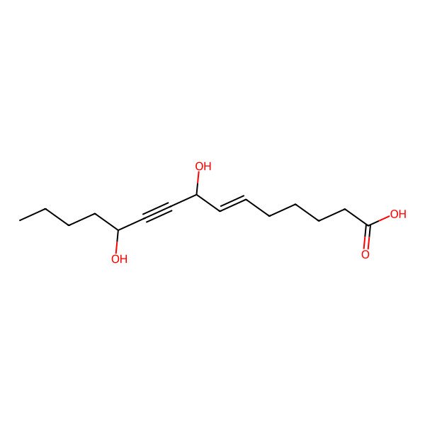 2D Structure of 8,11-Dihydroxypentadec-6-en-9-ynoic acid