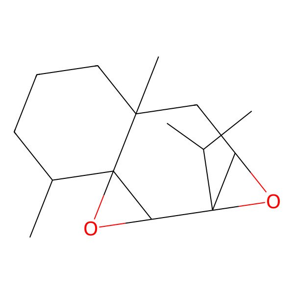 2D Structure of 8,12-Dimethyl-4-propan-2-yl-2,5-dioxatetracyclo[6.4.0.01,3.04,6]dodecane