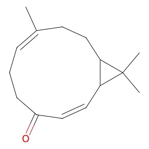 2D Structure of 8,12,12-Trimethylbicyclo[9.1.0]dodeca-2,7-dien-4-one