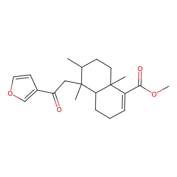 2D Structure of methyl (4aR,5S,6R,8aR)-5-[2-(furan-3-yl)-2-oxoethyl]-5,6,8a-trimethyl-3,4,4a,6,7,8-hexahydronaphthalene-1-carboxylate
