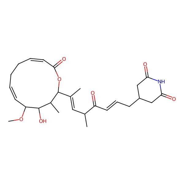 2D Structure of 4-[(2E,5S,6E)-7-[(2S,3S,4S,5S,6E,10E)-4-hydroxy-5-methoxy-3-methyl-12-oxo-1-oxacyclododeca-6,10-dien-2-yl]-5-methyl-4-oxoocta-2,6-dienyl]piperidine-2,6-dione