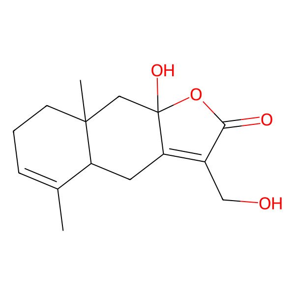 2D Structure of 8,13-Dihydroxy-3,7(11)-eudesmadien-12,8-olide