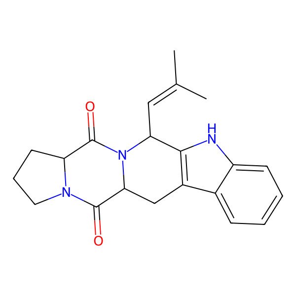 2D Structure of 12-(2-Methylprop-1-enyl)-10,13,19-triazapentacyclo[11.7.0.03,11.04,9.015,19]icosa-3(11),4,6,8-tetraene-14,20-dione