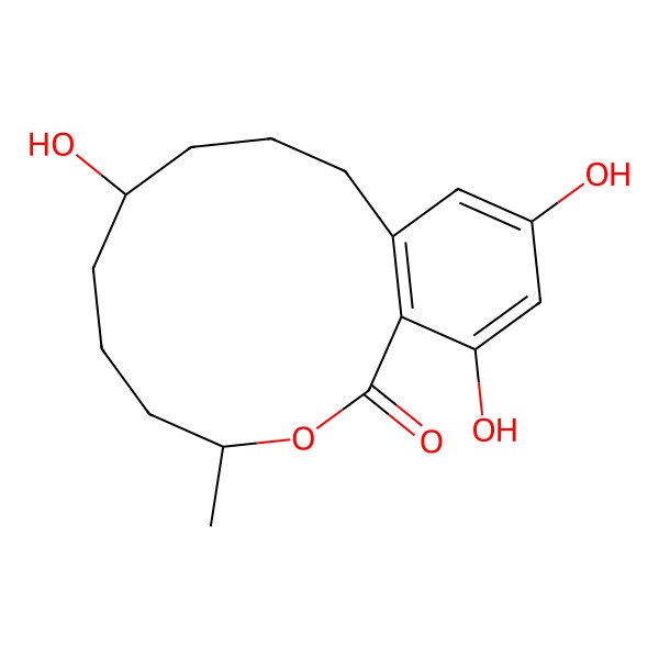 2D Structure of 8,14,16-Trihydroxy-4-methyl-3-oxabicyclo[10.4.0]hexadeca-1(12),13,15-trien-2-one