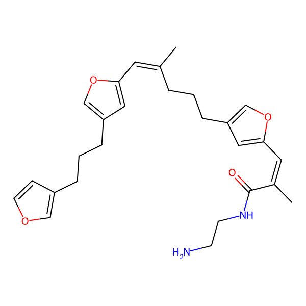 2D Structure of (E)-N-(2-aminoethyl)-3-[4-[(E)-5-[4-[3-(furan-3-yl)propyl]furan-2-yl]-4-methylpent-4-enyl]furan-2-yl]-2-methylprop-2-enamide