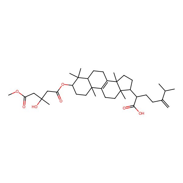 2D Structure of 2-[3-(3-hydroxy-5-methoxy-3-methyl-5-oxopentanoyl)oxy-4,4,10,13,14-pentamethyl-2,3,5,6,7,11,12,15,16,17-decahydro-1H-cyclopenta[a]phenanthren-17-yl]-6-methyl-5-methylideneheptanoic acid