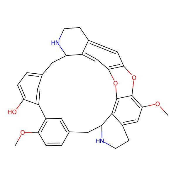 2D Structure of (8S,21S)-16,27-dimethoxy-29,31-dioxa-7,22-diazaoctacyclo[19.9.3.14,30.110,14.115,19.03,8.025,33.028,32]hexatriaconta-1(30),2,4(34),10(36),11,13,15,17,19(35),25,27,32-dodecaen-13-ol