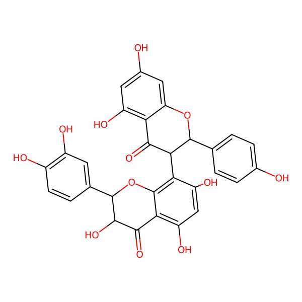 2D Structure of 8-[5,7-Dihydroxy-2-(4-hydroxyphenyl)-4-oxo-chroman-3-yl]-2-(3,4-dihydroxyphenyl)-3,5,7-trihydroxy-chroman-4-one