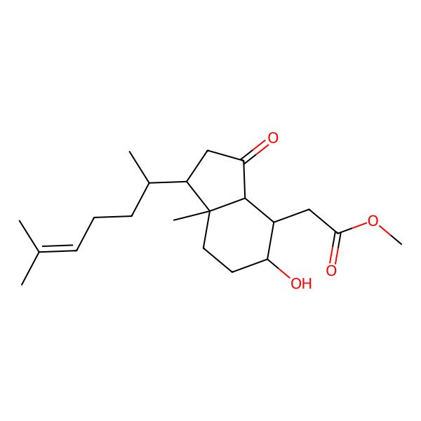 2D Structure of methyl 2-[(1R,3aR,4R,5S,7aR)-5-hydroxy-7a-methyl-1-[(2R)-6-methylhept-5-en-2-yl]-3-oxo-2,3a,4,5,6,7-hexahydro-1H-inden-4-yl]acetate