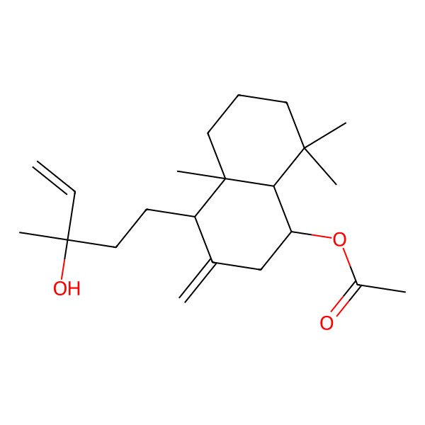 2D Structure of [4-(3-hydroxy-3-methylpent-4-enyl)-4a,8,8-trimethyl-3-methylidene-2,4,5,6,7,8a-hexahydro-1H-naphthalen-1-yl] acetate