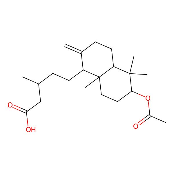 2D Structure of (3R)-5-[(1R,4aS,6S,8aS)-6-acetyloxy-5,5,8a-trimethyl-2-methylidene-3,4,4a,6,7,8-hexahydro-1H-naphthalen-1-yl]-3-methylpentanoic acid