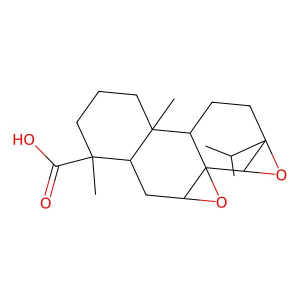 2D Structure of (1S,3R,5R,6R,10S,11R,14S,16R)-6,10-dimethyl-14-propan-2-yl-2,15-dioxapentacyclo[9.5.0.01,3.05,10.014,16]hexadecane-6-carboxylic acid