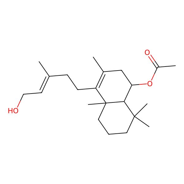 2D Structure of [(1R,4aS,8aS)-4-[(Z)-5-hydroxy-3-methylpent-3-enyl]-3,4a,8,8-tetramethyl-1,2,5,6,7,8a-hexahydronaphthalen-1-yl] acetate