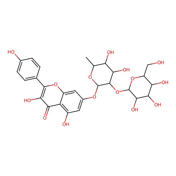 2D Structure of 7-[4,5-Dihydroxy-6-methyl-3-[3,4,5-trihydroxy-6-(hydroxymethyl)oxan-2-yl]oxyoxan-2-yl]oxy-3,5-dihydroxy-2-(4-hydroxyphenyl)chromen-4-one