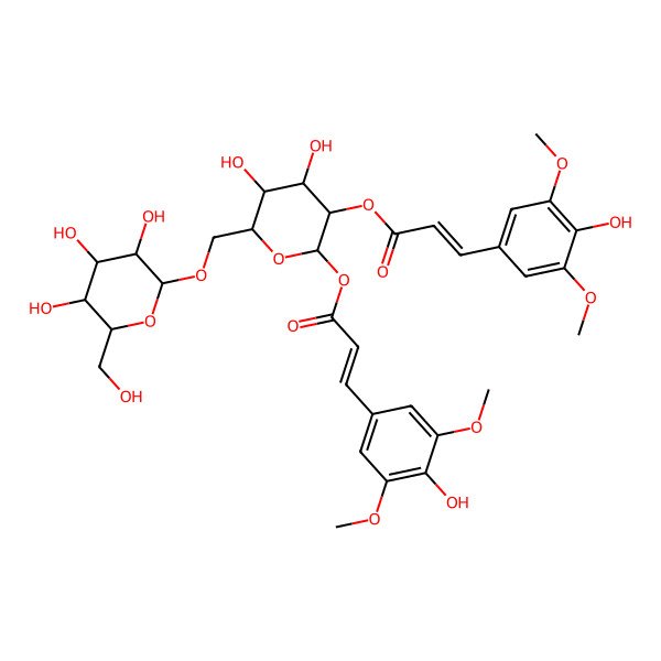 2D Structure of [4,5-dihydroxy-2-[(E)-3-(4-hydroxy-3,5-dimethoxyphenyl)prop-2-enoyl]oxy-6-[[3,4,5-trihydroxy-6-(hydroxymethyl)oxan-2-yl]oxymethyl]oxan-3-yl] (E)-3-(4-hydroxy-3,5-dimethoxyphenyl)prop-2-enoate