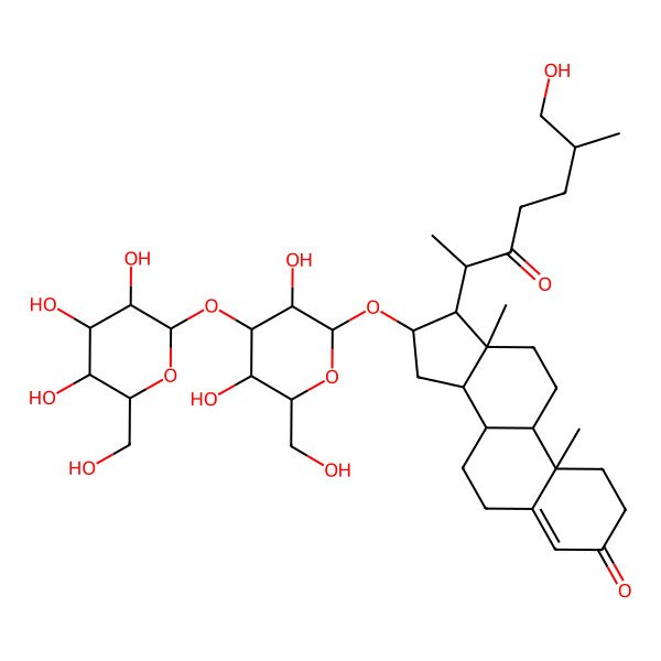 2D Structure of 16-[3,5-Dihydroxy-6-(hydroxymethyl)-4-[3,4,5-trihydroxy-6-(hydroxymethyl)oxan-2-yl]oxyoxan-2-yl]oxy-17-(7-hydroxy-6-methyl-3-oxoheptan-2-yl)-10,13-dimethyl-1,2,6,7,8,9,11,12,14,15,16,17-dodecahydrocyclopenta[a]phenanthren-3-one