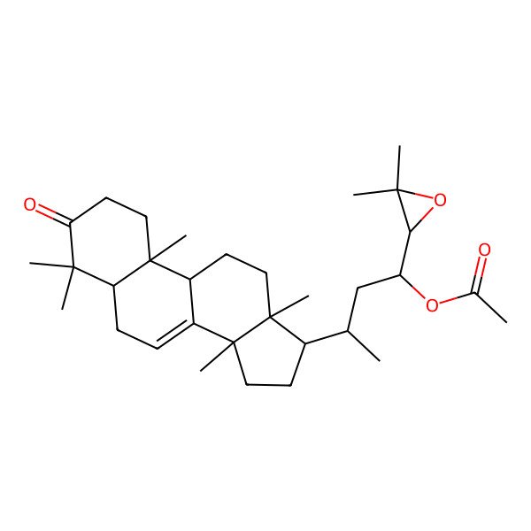 2D Structure of [(1S,3S)-1-[(2S)-3,3-dimethyloxiran-2-yl]-3-[(5R,9R,10R,13S,14S,17S)-4,4,10,13,14-pentamethyl-3-oxo-1,2,5,6,9,11,12,15,16,17-decahydrocyclopenta[a]phenanthren-17-yl]butyl] acetate