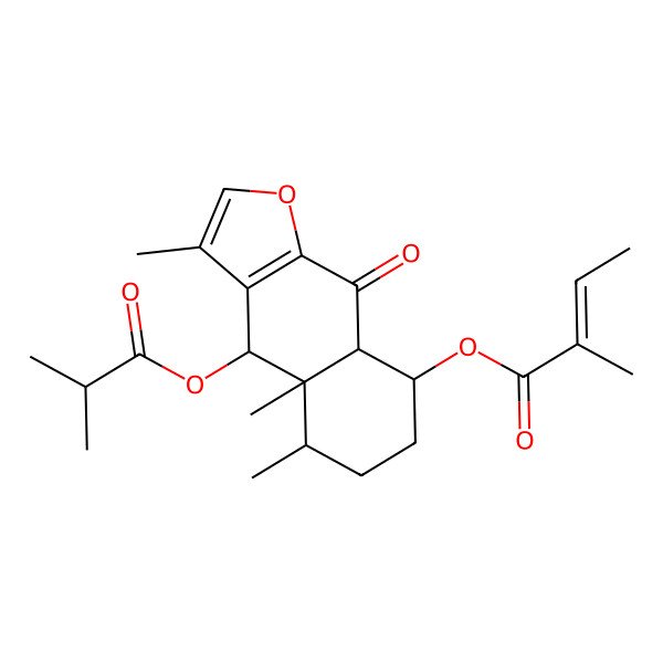 2D Structure of [3,4a,5-Trimethyl-4-(2-methylpropanoyloxy)-9-oxo-4,5,6,7,8,8a-hexahydrobenzo[f][1]benzofuran-8-yl] 2-methylbut-2-enoate
