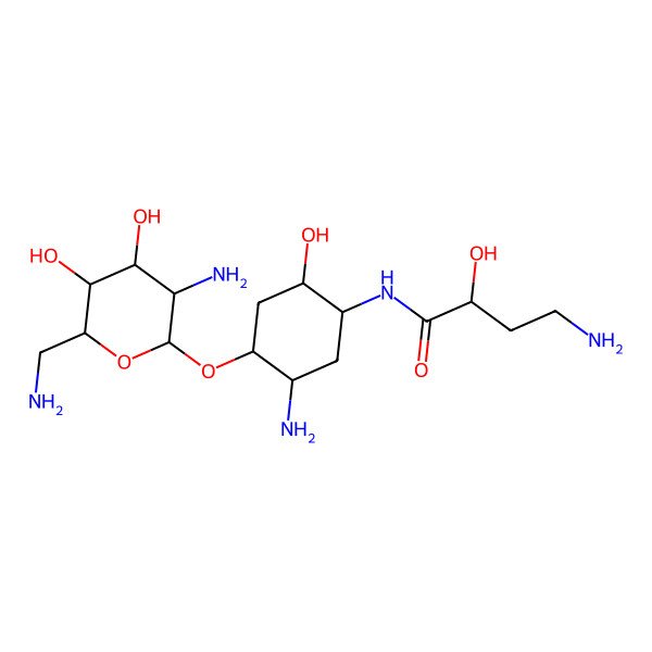 2D Structure of 4-amino-N-[5-amino-4-[3-amino-6-(aminomethyl)-4,5-dihydroxyoxan-2-yl]oxy-2-hydroxycyclohexyl]-2-hydroxybutanamide