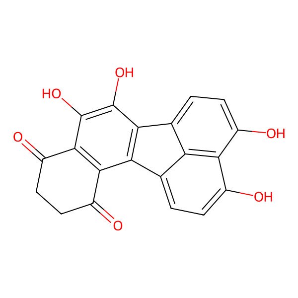 2D Structure of 9,10,15,17-tetrahydroxypentacyclo[10.7.1.02,11.03,8.016,20]icosa-1(20),2(11),3(8),9,12,14,16,18-octaene-4,7-dione