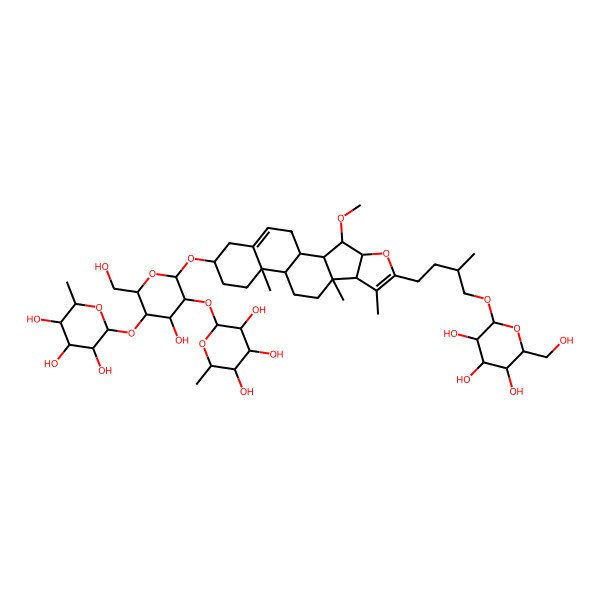 2D Structure of 2-[4-Hydroxy-2-(hydroxymethyl)-6-[[3-methoxy-7,9,13-trimethyl-6-[3-methyl-4-[3,4,5-trihydroxy-6-(hydroxymethyl)oxan-2-yl]oxybutyl]-5-oxapentacyclo[10.8.0.02,9.04,8.013,18]icosa-6,18-dien-16-yl]oxy]-5-(3,4,5-trihydroxy-6-methyloxan-2-yl)oxyoxan-3-yl]oxy-6-methyloxane-3,4,5-triol