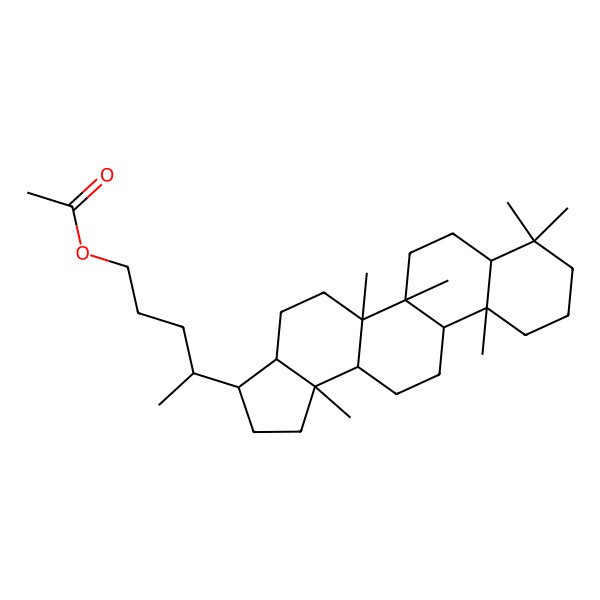 2D Structure of 4-(5a,5b,8,8,11a,13b-Hexamethyl-1,2,3,3a,4,5,6,7,7a,9,10,11,11b,12,13,13a-hexadecahydrocyclopenta[a]chrysen-3-yl)pentyl acetate