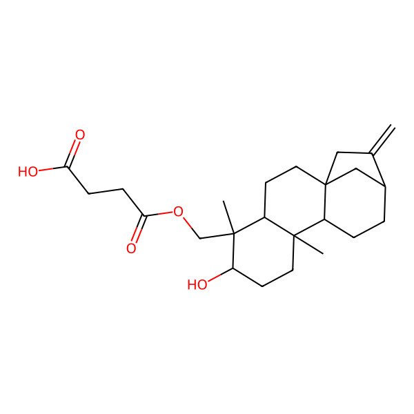 2D Structure of 4-[(6-Hydroxy-5,9-dimethyl-14-methylidene-5-tetracyclo[11.2.1.01,10.04,9]hexadecanyl)methoxy]-4-oxobutanoic acid