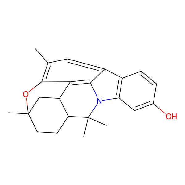 2D Structure of 3,13,13,17-Tetramethyl-21-oxa-12-azahexacyclo[10.7.1.12,17.05,20.06,11.014,19]henicosa-1,3,5(20),6(11),7,9-hexaen-9-ol
