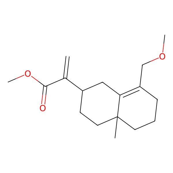 2D Structure of methyl 2-[(2R,4aR)-8-(methoxymethyl)-4a-methyl-2,3,4,5,6,7-hexahydro-1H-naphthalen-2-yl]prop-2-enoate