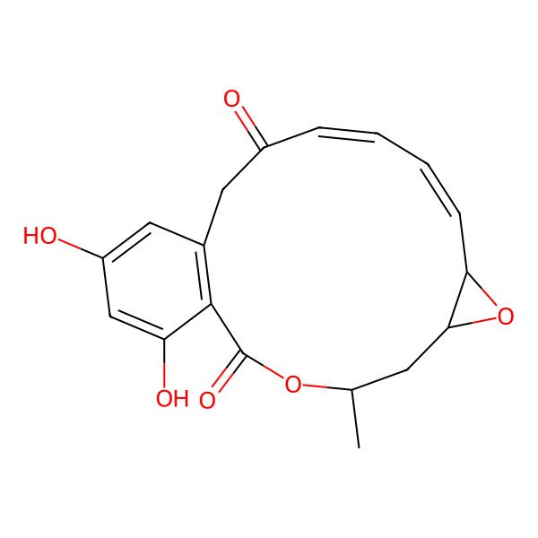 2D Structure of (4S,6S,8R,9Z,11E)-17,19-dihydroxy-4-methyl-3,7-dioxatricyclo[13.4.0.06,8]nonadeca-1(15),9,11,16,18-pentaene-2,13-dione