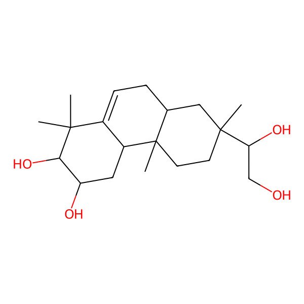 2D Structure of (2S,3R,4aR,4bS,7S,8aS)-7-[(1R)-1,2-dihydroxyethyl]-1,1,4b,7-tetramethyl-3,4,4a,5,6,8,8a,9-octahydro-2H-phenanthrene-2,3-diol