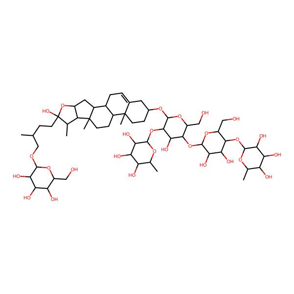 2D Structure of (2S,3R,4R,5R,6S)-2-[(2R,3S,4R,5R,6S)-4,5-dihydroxy-6-[(2R,3S,4S,5R,6R)-4-hydroxy-2-(hydroxymethyl)-6-[[(1S,2S,4S,6R,7S,8R,9S,12S,13R,16S)-6-hydroxy-7,9,13-trimethyl-6-[(3R)-3-methyl-4-[(2R,3R,4S,5S,6R)-3,4,5-trihydroxy-6-(hydroxymethyl)oxan-2-yl]oxybutyl]-5-oxapentacyclo[10.8.0.02,9.04,8.013,18]icos-18-en-16-yl]oxy]-5-[(2S,3R,4R,5R,6S)-3,4,5-trihydroxy-6-methyloxan-2-yl]oxyoxan-3-yl]oxy-2-(hydroxymethyl)oxan-3-yl]oxy-6-methyloxane-3,4,5-triol