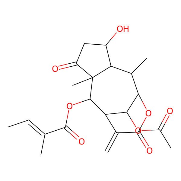 2D Structure of [(1S,2S,3R,6R,7S,8S,9R,13S)-13-acetyloxy-6-hydroxy-3,8-dimethyl-12-methylidene-4,11-dioxo-10-oxatricyclo[7.3.1.03,7]tridecan-2-yl] (Z)-2-methylbut-2-enoate