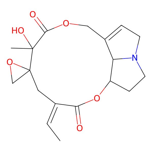 2D Structure of (1R,4E,6S,7R,17R)-4-ethylidene-7-hydroxy-7-methylspiro[2,9-dioxa-14-azatricyclo[9.5.1.014,17]heptadec-11-ene-6,2'-oxirane]-3,8-dione