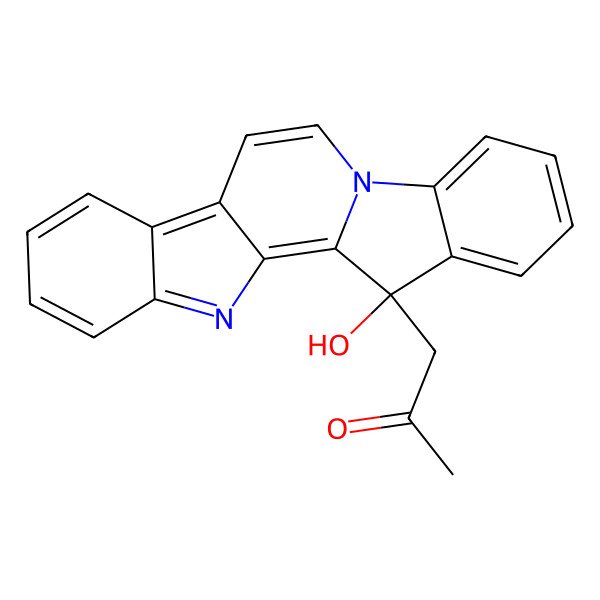 2D Structure of 1-(20-Hydroxy-3,13-diazapentacyclo[11.7.0.02,10.04,9.014,19]icosa-1,3,5,7,9,11,14,16,18-nonaen-20-yl)propan-2-one