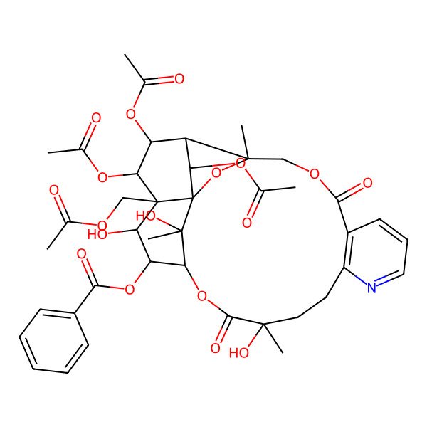 2D Structure of [22,23,25-Triacetyloxy-21-(acetyloxymethyl)-15,20,26-trihydroxy-3,15,26-trimethyl-6,16-dioxo-2,5,17-trioxa-11-azapentacyclo[16.7.1.01,21.03,24.07,12]hexacosa-7(12),8,10-trien-19-yl] benzoate