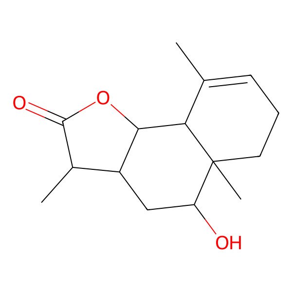 2D Structure of (3S,3aS,5S,5aS,9aS,9bS)-5-hydroxy-3,5a,9-trimethyl-3,3a,4,5,6,7,9a,9b-octahydrobenzo[g][1]benzofuran-2-one