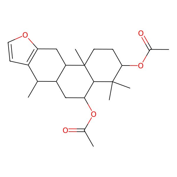 2D Structure of [(3S,4aR,5S,6aS,7R,11aS,11bR)-5-acetyloxy-4,4,7,11b-tetramethyl-1,2,3,4a,5,6,6a,7,11,11a-decahydronaphtho[2,1-f][1]benzofuran-3-yl] acetate