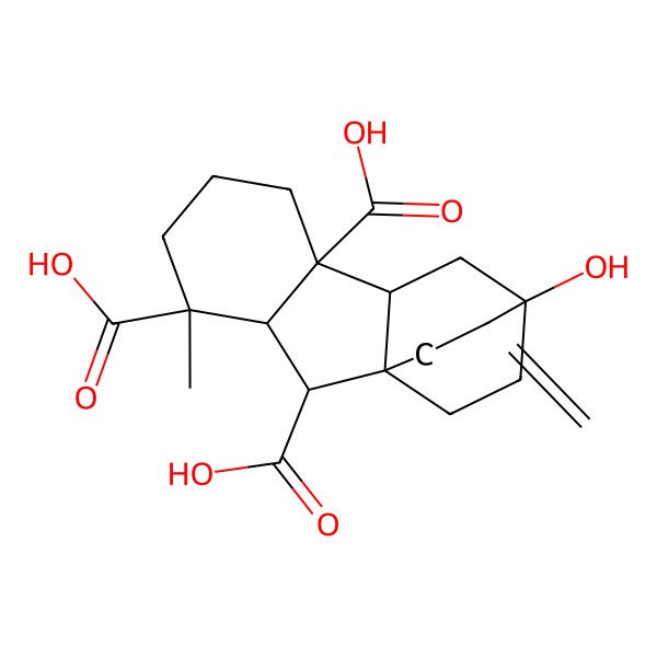 2D Structure of (1R,2S,3R,4R,8R,9R,11R)-11-hydroxy-4-methyl-12-methylidenetetracyclo[9.2.2.01,9.03,8]pentadecane-2,4,8-tricarboxylic acid
