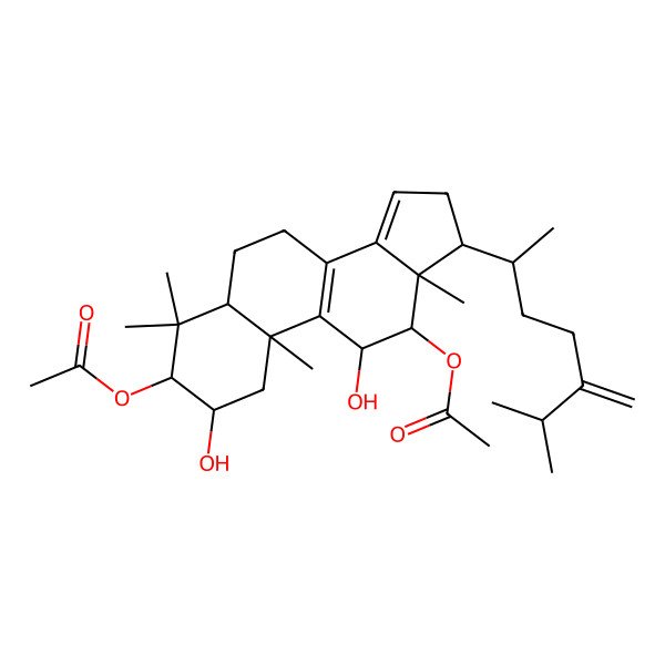 2D Structure of [12-Acetyloxy-2,11-dihydroxy-4,4,10,13-tetramethyl-17-(6-methyl-5-methylideneheptan-2-yl)-1,2,3,5,6,7,11,12,16,17-decahydrocyclopenta[a]phenanthren-3-yl] acetate