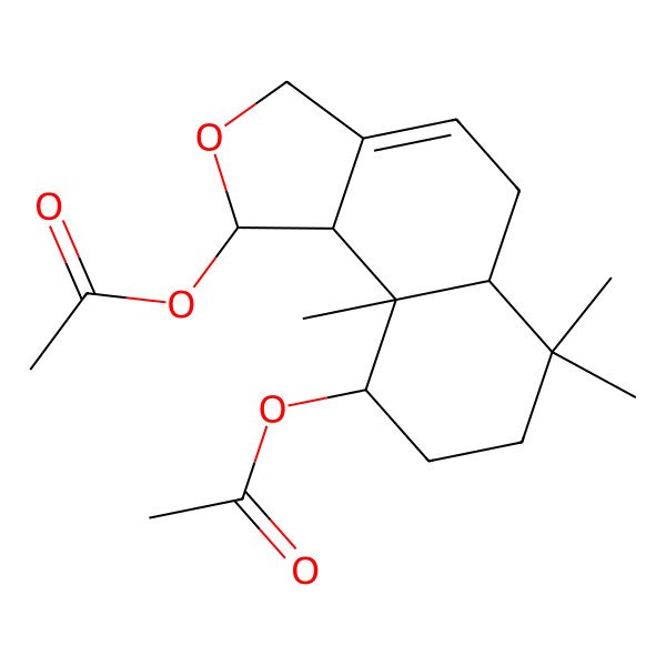 2D Structure of [(1R,5aR,9S,9aR,9bR)-1-acetyloxy-6,6,9a-trimethyl-1,3,5,5a,7,8,9,9b-octahydrobenzo[e][2]benzofuran-9-yl] acetate